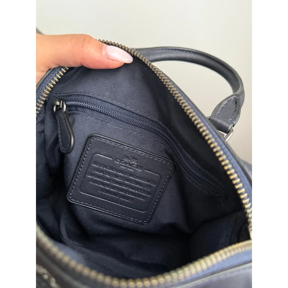 Coach Mini Bennett Leather Crossbody Bag - Blue Snakeskin